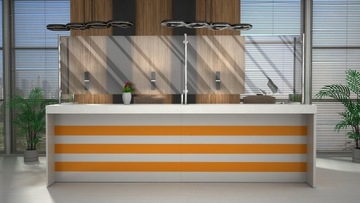 Ресепшн R121 Светодиодный прилавок 350х80см