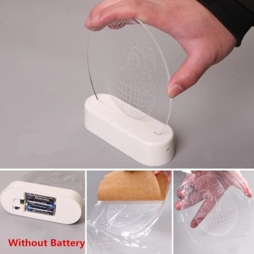 ВИТРАЖНЫЕ СВЕТОДИОДНЫЕ ЛАМПЫ 3D USB ДЕКОРАЦИОННАЯ ЛАМПА САНТА СНЕГОВИК КОЛОКОЛЬЧИКИ