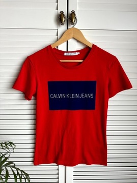 CALVIN KLEIN__Ciekawa koszulka duże logo S/36