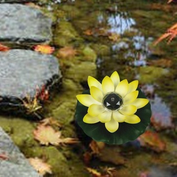 Светодиодная плавающая лампа Lotus, садовая лампа, уличная светодиодная солнечная лампа, плавающая желтая лампа