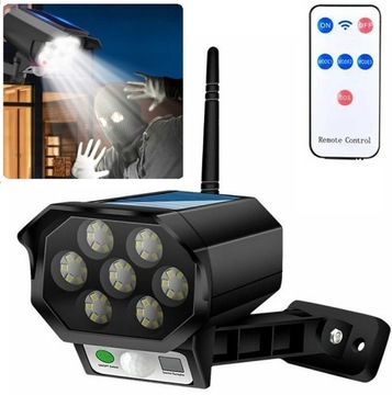 OGRODOWA LAMPA SOLARNA LED ATRAPA KAMERY + PILOT