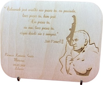 Pamiątka Pierwszej Komunii Świętej Papież GRAWER