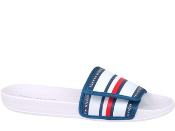 TOMMY HILFIGER POOL KLAPKI PLAŻOWE BASENOWE RZEP