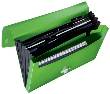 Teczka na dokumenty A4 5 przegródek eko recykling zielona 46240055