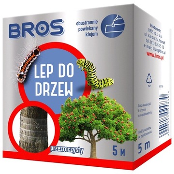 BROS LEP TAŚMA PRZEZROCZYSTA DO DRZEW NA OWADY GĄSIENICE MRÓWKI 5MB