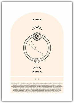 Plakat Znaki Zodiaku Byk 21x30 horoskop Gwiazdy opis Księżyc słońce
