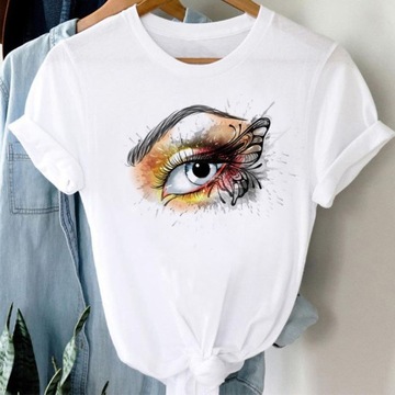 Y2k T-shirty Moda kobiet oczu z gwiazdami koszule