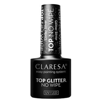 CLARESA Top hybrydowy GLITTER SILVER No Wipe 5g