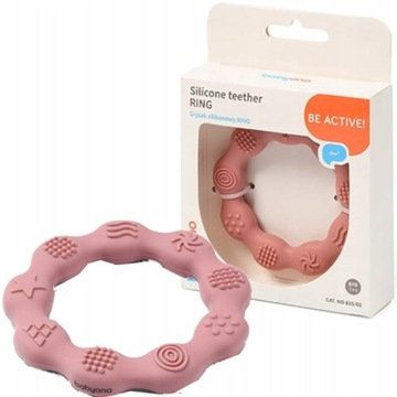 BABYONO Gryzak silikonowy RING Wypustki Ząbkowanie