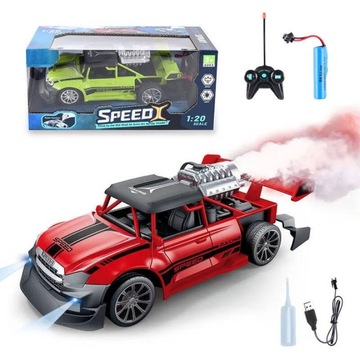 SAMOCHÓD ZDALNIE STEROWANY AUTO R/C EFEKTY DYMU ŚWIATŁA LED NA PREZENT