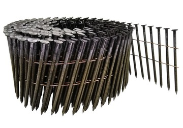 GWOŹDZIE DO GWOŹDZIARKI 2,5x65mm ŁĄCZONE DRUTEM CZARNE RYFLOWANE 9000 szt