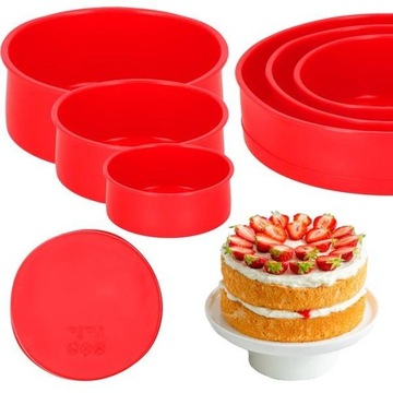 3 шт. НАБОР ФОРМ ДЛЯ ТОРТА СИЛИКОНОВЫЙ МУСС