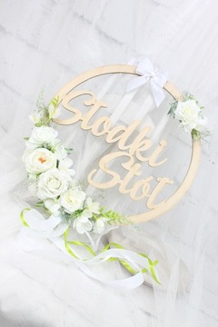 Цветочный обруч для сладкого стола, украшение свадьбы