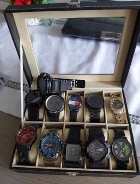 Szkatułka na Zegarki i bransoletki Pudełko Etui Organizer 10szt Zegarków