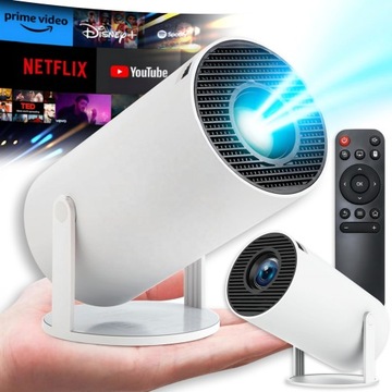 Projektor Rzutnik Android TV WiFi FULL HD Przenośny SMART Głośnik Obrotowy