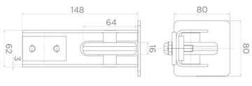 КОМПЛЕКТ ТЕЛЕЖЕК РАЗДВИЖНЫЕ ВОРОТА 5 РОЛИКОВ 80x80x5