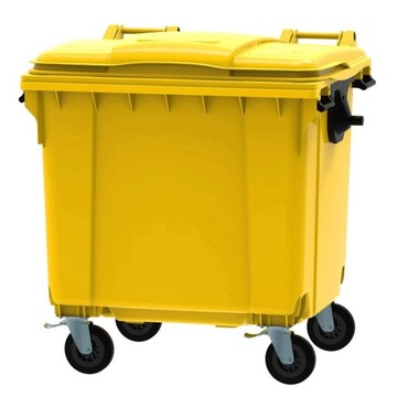 Pojemnik kosz kontener na odpady śmieci 1100l żółty ese na plastik metal