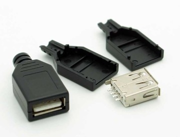 GNIAZDO USB TYPU A NA KABEL Z OSŁONĄ