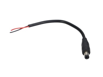 ZŁĄCZKA LED WTYK DC 2,1/5,5mm MĘSKA CZARNA