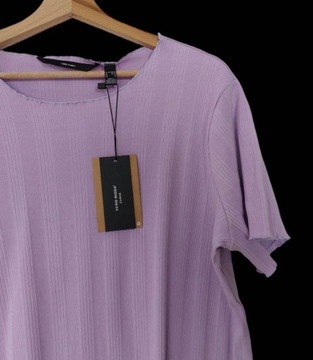 Vero Moda fioletowy t-shirt prążkowany plus size M
