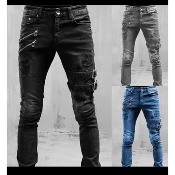 Jeansowe Skinny Rozciągliwe Joggery Jeansy Spodnie