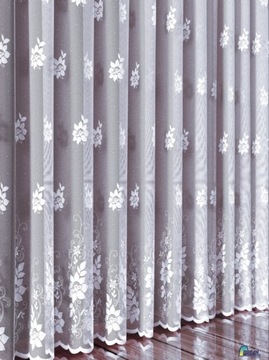 ЖАККАРДОВЫЙ ШТОР WISAN ЦВЕТОЧНЫЙ УЗОР 130 СМ БЕЛЫЙ ПРОЗРАЧНЫЙ ШТОР