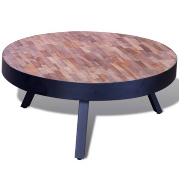 VidaXL - okrągły stolik kawowy z odzyskanego drewna tekowego76 x 76 x 31cm