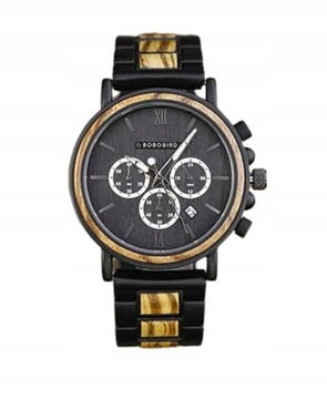 ZEGAREK BOBO BIRD T50-1 DREWNIANY MĘSKI CHRONOGRAF