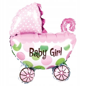 Balon foliowy wózek Baby Girl 80x67 cm Baby Shower