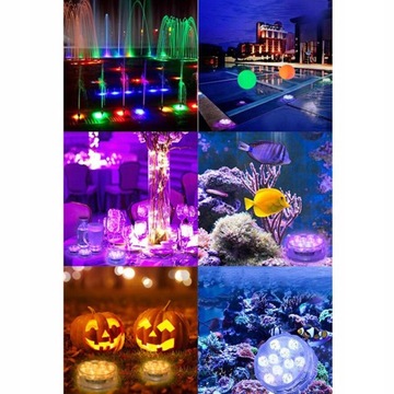 Красочные погружные светодиодные фонари RGB, водонепроницаемые 4