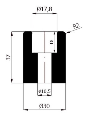 НАПРАВЛЯЮЩИЙ РОЛИК ДЛЯ ВОРОТ С УГЛОКОМ FI35мм RB-35K