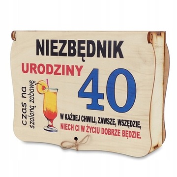 SKRZYNKA NIEZBĘDNIK 40 URODZINY PUDEŁKO Z ZABAWNĄ ZAWARTOŚCIĄ NA PREZENT