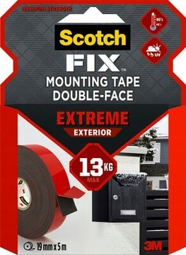 3M Scotch-Fix Supermocna taśma mocująca zewnętrzna 19mmx5m
