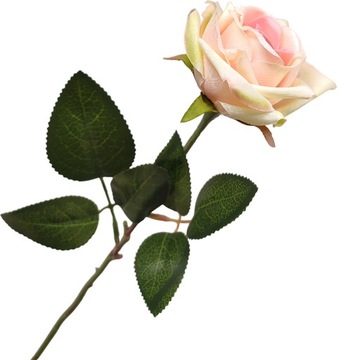 Róża sztuczna pojedyncza 40cm JASNY RÓŻ