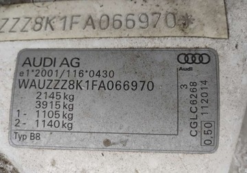 Audi A4 B8 Avant Facelifting 2.0 TDI 177KM 2014 Audi A4 Avant 112014r, 2.0TDI. Uszkodzony przod. 2.0 Diesel 177KM, zdjęcie 18