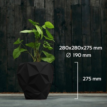 Крышка/вазон/декор 19 см, черный бетон