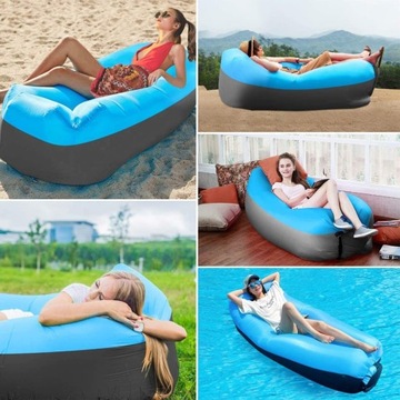 NADMUCHIWANA SOFA KEMPINGOWA Z TORBĄ TRANSPORTOWĄ, WODOODPORNA 180X70X52 CM