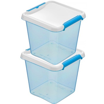 2 DUŻE POJEMNIKI PLASTIKOWE NA ŻYWNOŚĆ PUDEŁKA 4L