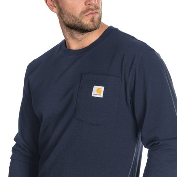 Koszulka Carhartt Heavyweight Longsleeve Pocket - Granatowa XXL