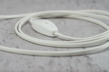 белый соединительный кабель 2 м с вилкой и выключателем для ламп