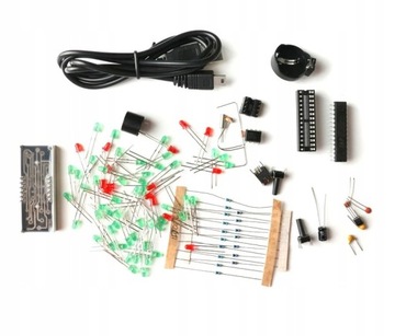 Zegar LED GREEN term, alarm, data +OBUDOWA DIY KIT