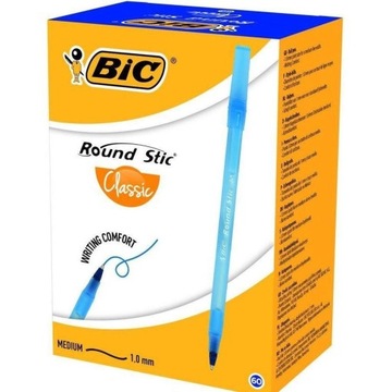 Ручка-карандаш Blue Bic Round Stick 1 мм - 60 шт.