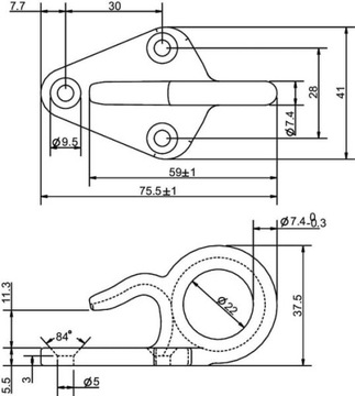 Haczyk do plandeki + oczko