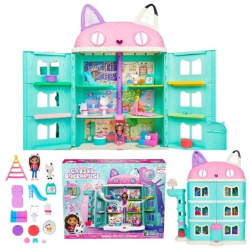 DOMEK DLA LALEK - SPIN MASTER GABBY'S PURRFECT DOLLHOUSE 60CM + FIGURKI
