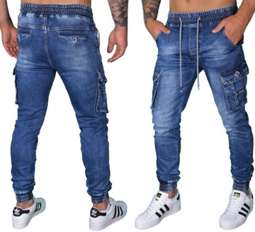 BOJÓWKI JOGGERY MĘSKIE SPODNIE JEANSOWE