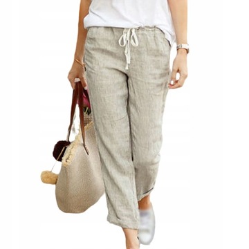Spodnie eleganckie damskie baggy 7/8 zielony rozmiar 5XL