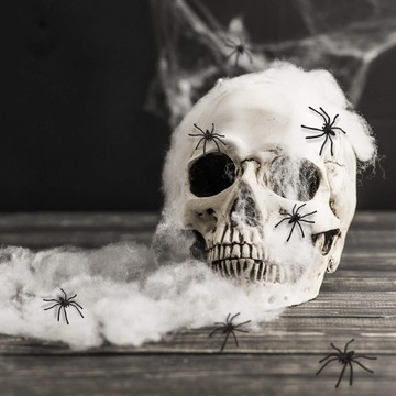 Sztuczna Pajęczyna z Pająkami na Halloween