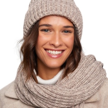 SABFIL Hrubá zimná súprava, dámska čiapka, šál, krásna, veľmi teplá
