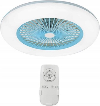 LAMPA SUFITOWA Z WENTYLATOREM PLAFON LED 3 PRĘDKOŚCI NIEBIESKA