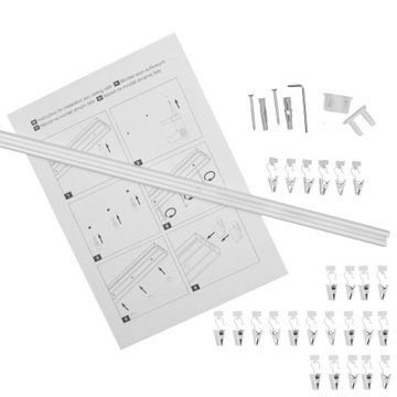 ОДИНАРНАЯ АЛЮМИНИЕВАЯ ПОТОЛОЧНАЯ рейка, БЕЛАЯ 250 СМ, КАРДИНА, ЛЯГУШКИ, ШТЫРЬ RENA